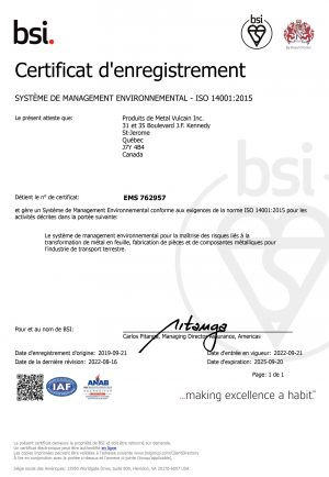 ISO 14001:2015 - BSI EMS 762957